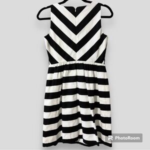 Ann Taylor LOFT women’s size 2P fit and flare striped chevron dress v-neck lined